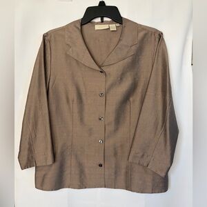J. Jill women’s silk button down 3/4 sleeve blouse size 10